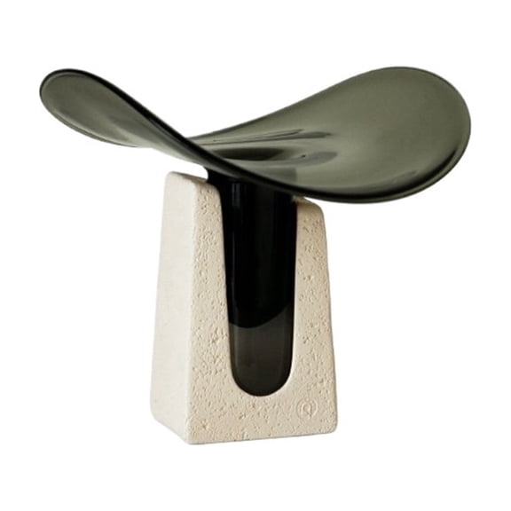 Creative Retro Aesthetic Glass Vase with Cement Base for Home Decoration