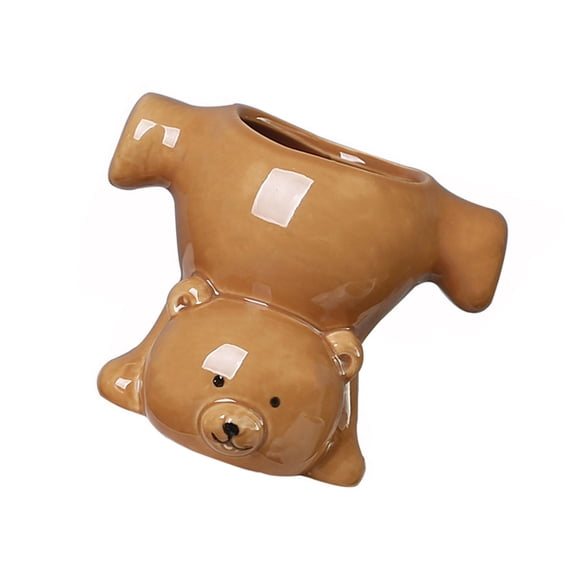 Creative Reversed Bear Sculpture Planter Ceramic Pot For Succulents & Desk Decorative Accessories
