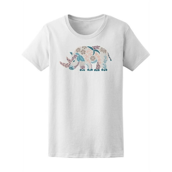 Creative Rhino Pattern  T-Shirt Women -Image by Shutterstock, Female x-Large