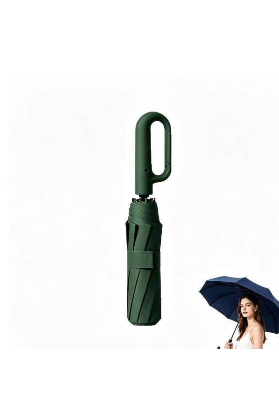 Creative Ring Buckle Windproof Reinforced 𝖴𝗆𝖻𝗋𝖾𝗅𝗅𝖺, Auto Open Ring Buckle Umbrella,Inverted, Reflective Strip, UPF 50+ Rain & Sun, Travel