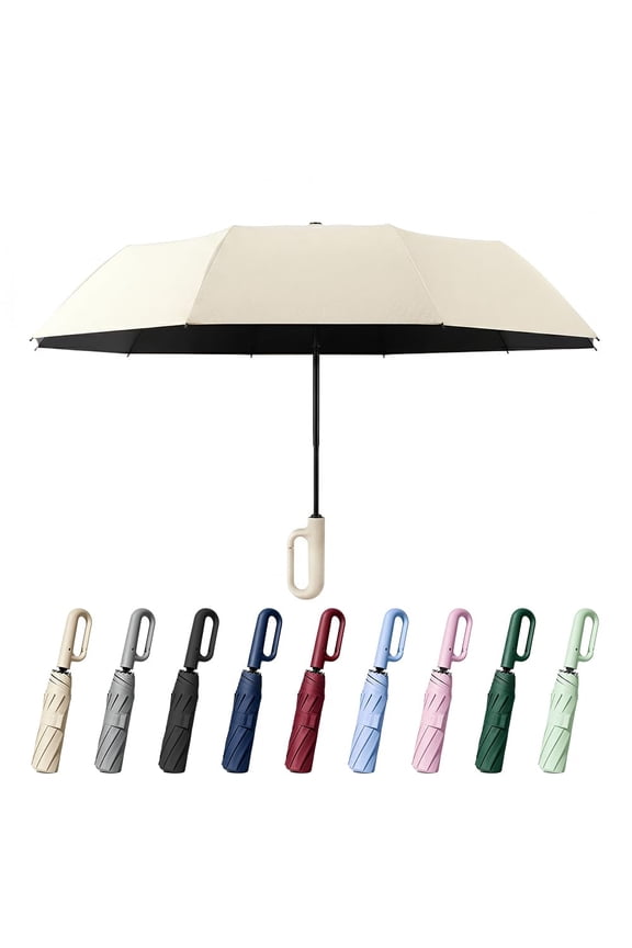 Creative Ring Buckle Windproof Reinforced Umbrella, Automatic Open Close Umbrella, Compact Wind Proof Umbrellas For Rain and Sun Protection, 20 Ribs & Steel Alloy Frame
