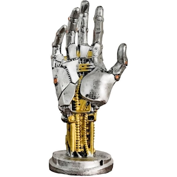 Creative Robot Hand Sculpture Resin Cyberpunk Decor Controller Holder Figure Futuristic Decor Gothic Cyborg Also Functions as Key Holder Realistic RoboticHand Gaming Headphone Stand