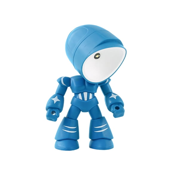Creative Robot LED Night Light Table Lamp, Cute Posable Desk Lamp with Magnetic Base, Adjustable Warm Light, Cordless Portable Mini Lamp for Bedroom,Robot Robot Design Companion Table Light Blue