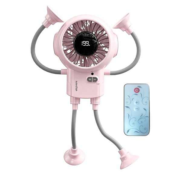 Creative Robot Shaped Fan With 3000mAh Battery 18H Runing time Suction Base For Multiple Surfaces
