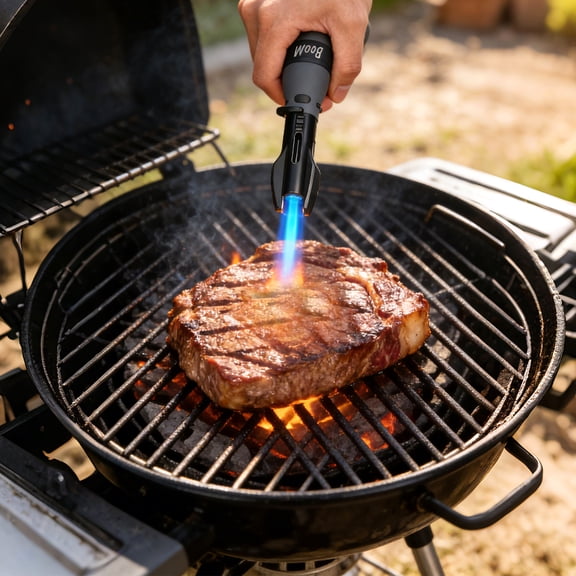 Creative Rocket Lighter, Windproof Adjustable Blue Flame Torch Lighter With Safety Lock, Refillable Rotation Lighters for BBQ Outdoor Camping Hiking (Gray)