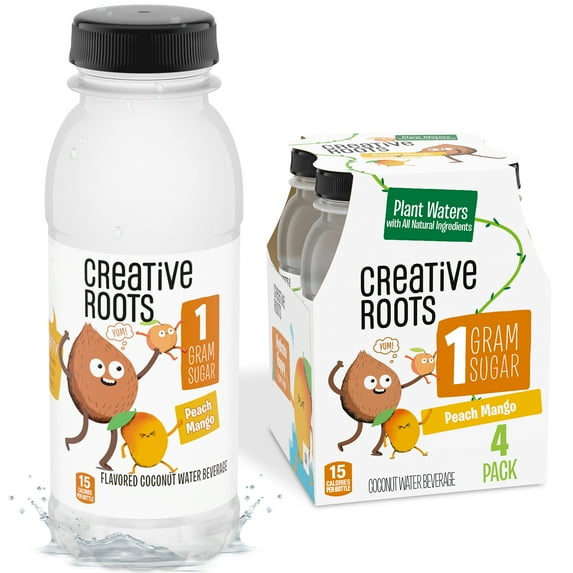 Creative Roots Peach Mango Coconut Water Kids Drink, 4 ct Pack, 8.5 fl oz Bottles