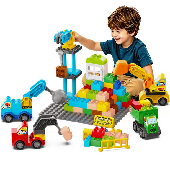 Creative STEM Building Set for Kids Ages 3-8 | 110+ Pieces with Baseplate & Vehicles | Educational Toy for Boys & Girls | Ideal for Imaginative Play