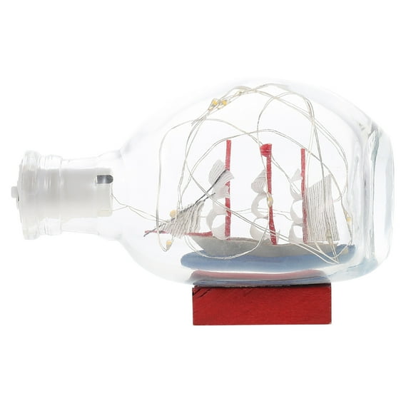 Creative Sailing Boat in a Glass Bottle Mediterranean Sailboat Model Decoration