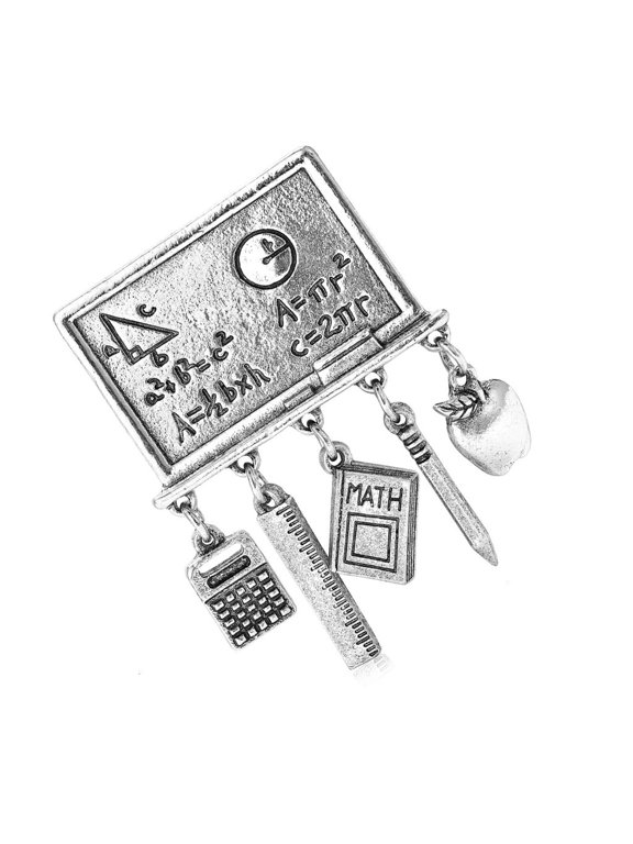 Creative School Season Compasses Brooch Pin Alloy Ideal for Students Teachers and Unique Stationery Gifts
