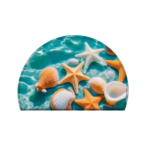 Creative Semi-Circle Non-Slip Door Mat, Water Absorbent Durable Indoor Rug, for Doorway and Hallway Decorative Floor Covering