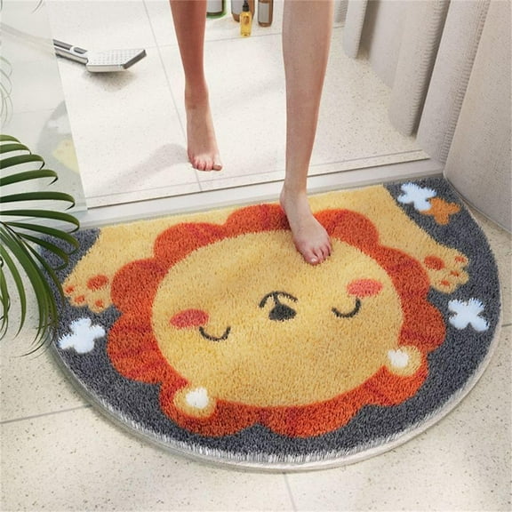 Creative Semicircle Half Round Soft Plush Bath Mat Anti-Slip Bathroom Indoor Mats Sitting Room Doormats Room Rugs Bathmat Home Decor