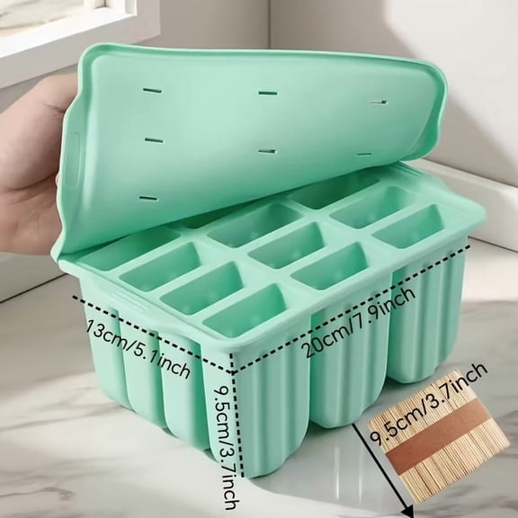 Creative Set of Ice Cream Molds, Silicone Popsicle Molds, Frozen Ice Cube Boxes, Household Popsicle Molds, Safety Jelly Molds, Kitchen Supplies Essentials for Families in Summer