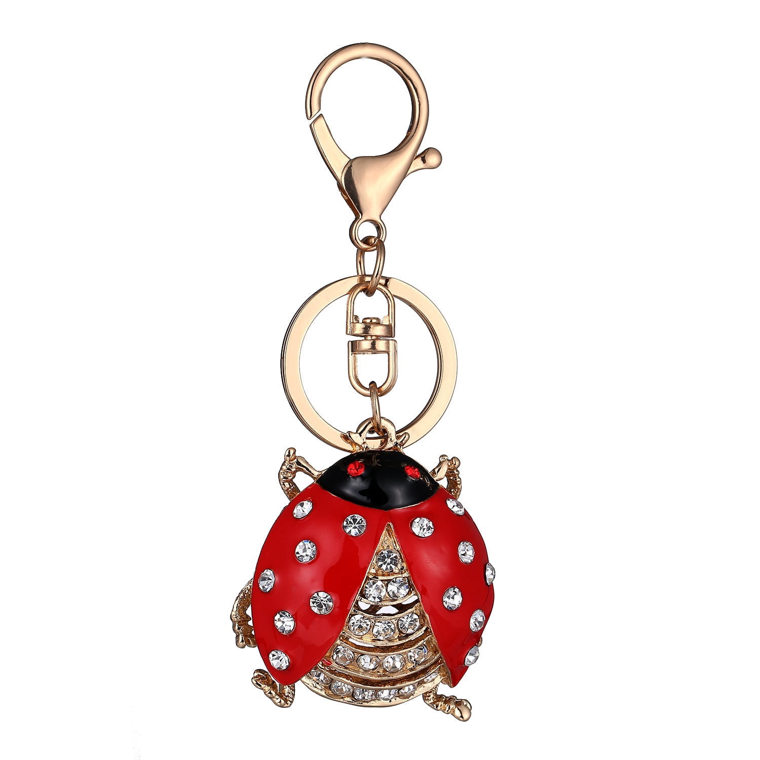 Creative Seven Star Ladybug Key Chain: 11CM Alloy Couple Key Ring for Keys, Bags, and Accessories