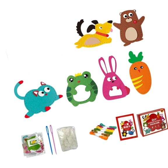 Creative Sewing Kits for Children Felt Fabric Handmade Craft Project Making Materials for Toddler Imagination Play