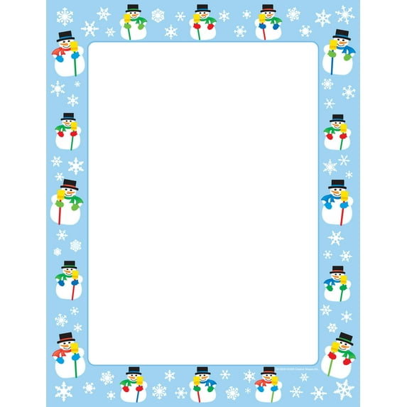 SHAPES ETC. Designer Paper - Snowman (50 Sheet Package