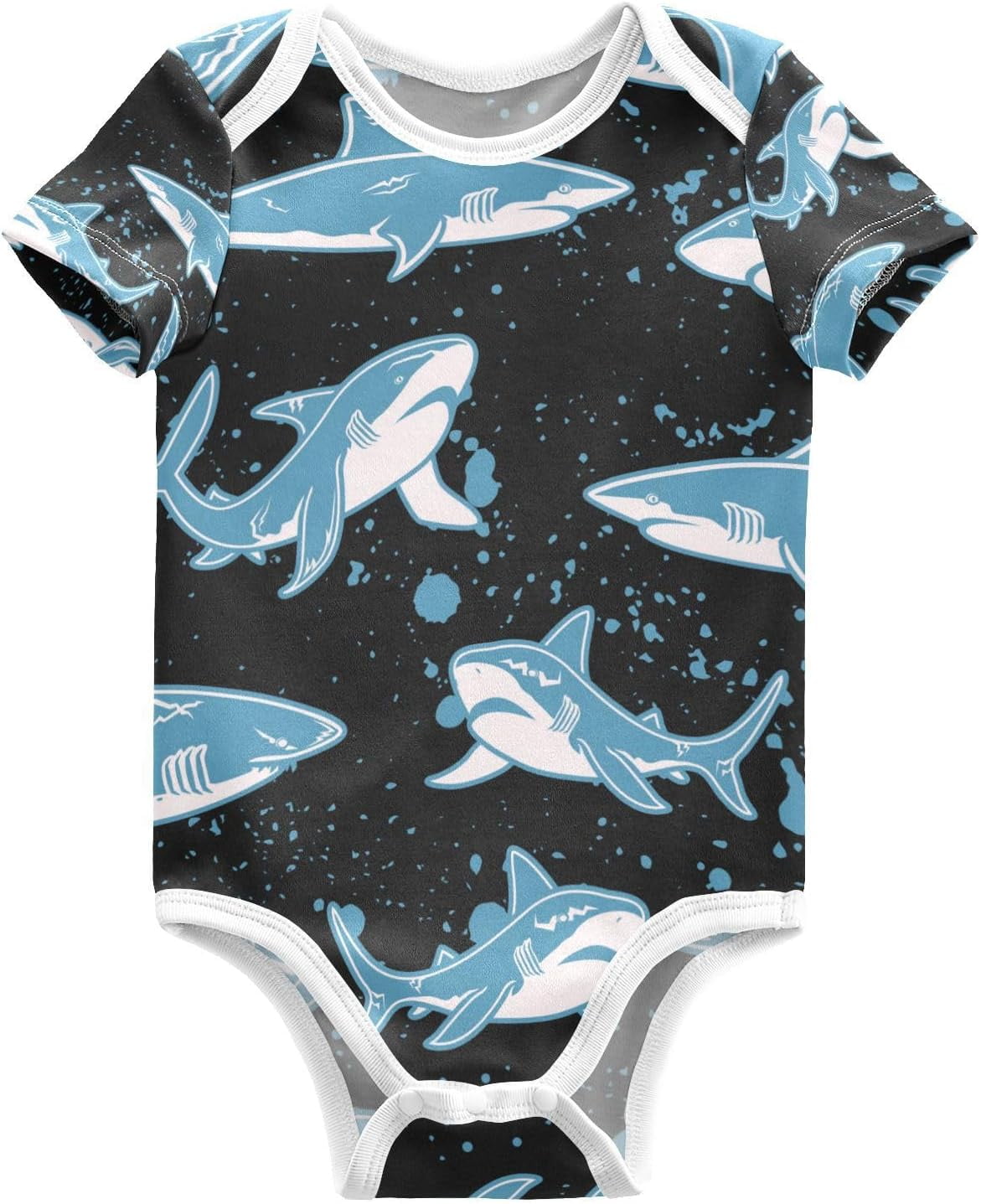 MCHIVER Cherry Blossom Baby Bodysuit - 100% Cotton Short Sleeve Onesie For Newborns 0-24 Months, Boy & Girl