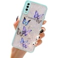 thumbnail image 1 of Creative Shiny Butterfly Phone Case for Samsung Galaxy A32 5G A51 A52 A71 A72 A12 A21S A50 A31 4G, Clear Precision Hole Back Cover(Green,A72), 1 of 6
