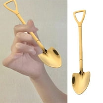 Creative Shovel Shaped Spoon Stainless Spoon Coffee Spoons Ice Spoon Perfect For Home And Kitchen/ Golden Pointed Spoon