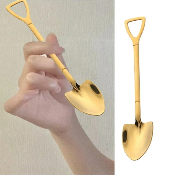 Creative Shovel Shaped Spoon Stainless Spoon Coffee Spoons Ice Spoon Perfect For Home And Kitchen/ Golden Pointed Spoon