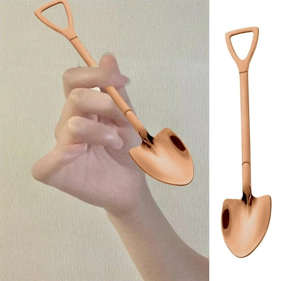 Creative Shovel Shaped Spoon Stainless Spoon Coffee Spoons Ice Spoon Perfect For Home And Kitchen/ Rose Gold Pointed Spoon