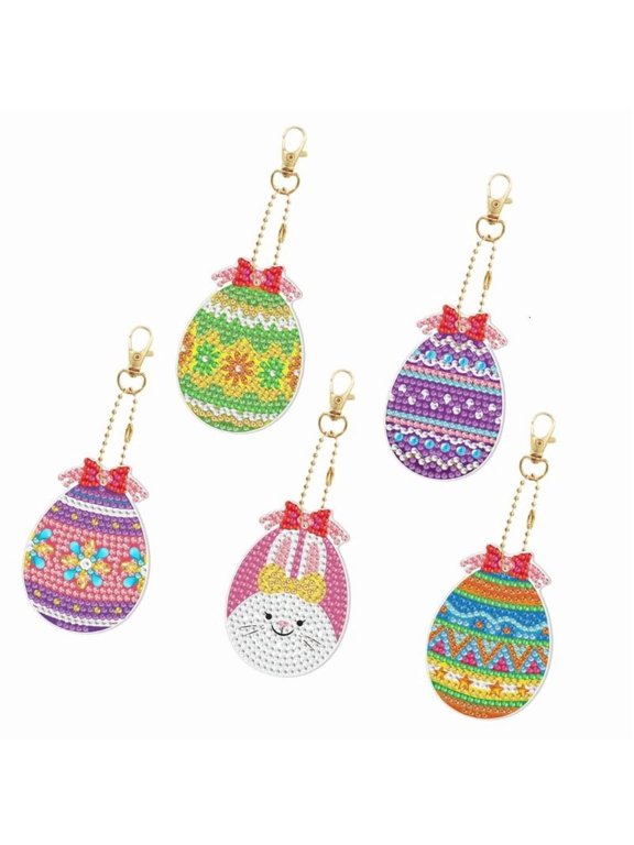 Creative Side Crystals Easter Egg Keychain Craft Of Strong Acrylic For Unique Jewelry Accessories
