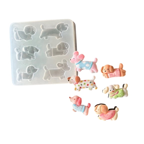 Creative Silicone Casting Molds Necklace Molds Silicone Texture Perfect for Necklace and Earrings with Dog Shape Pendant