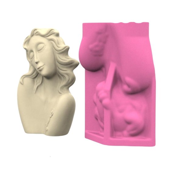 Creative Silicone Mould Girl Shape for Making Concrete Flower Pots Pen Holders