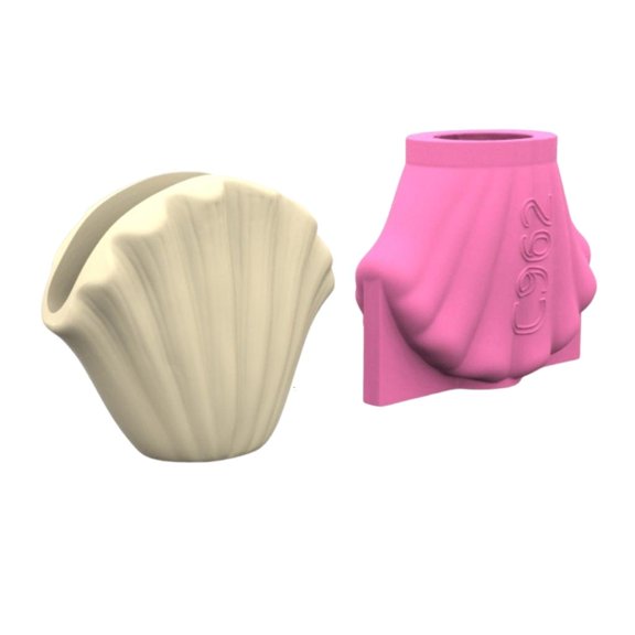 Creative Silicone Shell Shape Concrete Flower Pots for Resin Planter Vase Pen Holder Crafting