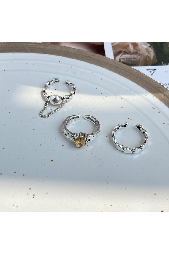 Creative Simple Retro Geometric Heart Ring Women