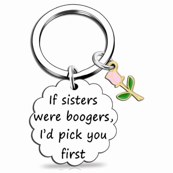 Creative Sisterhood Flower Keychain Symbolizing Deep Bond Friendship Key Chain Stainless Steel Polished Keyring Pendant