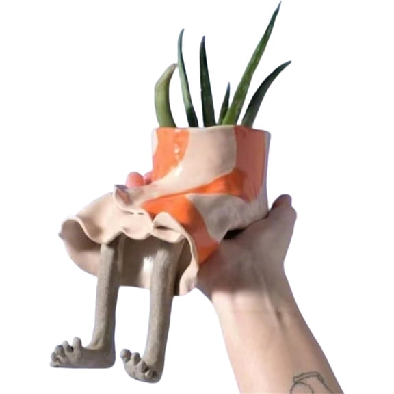 Creative Sitting Leggy Planter, Funny Human-Leg Succulent Pot