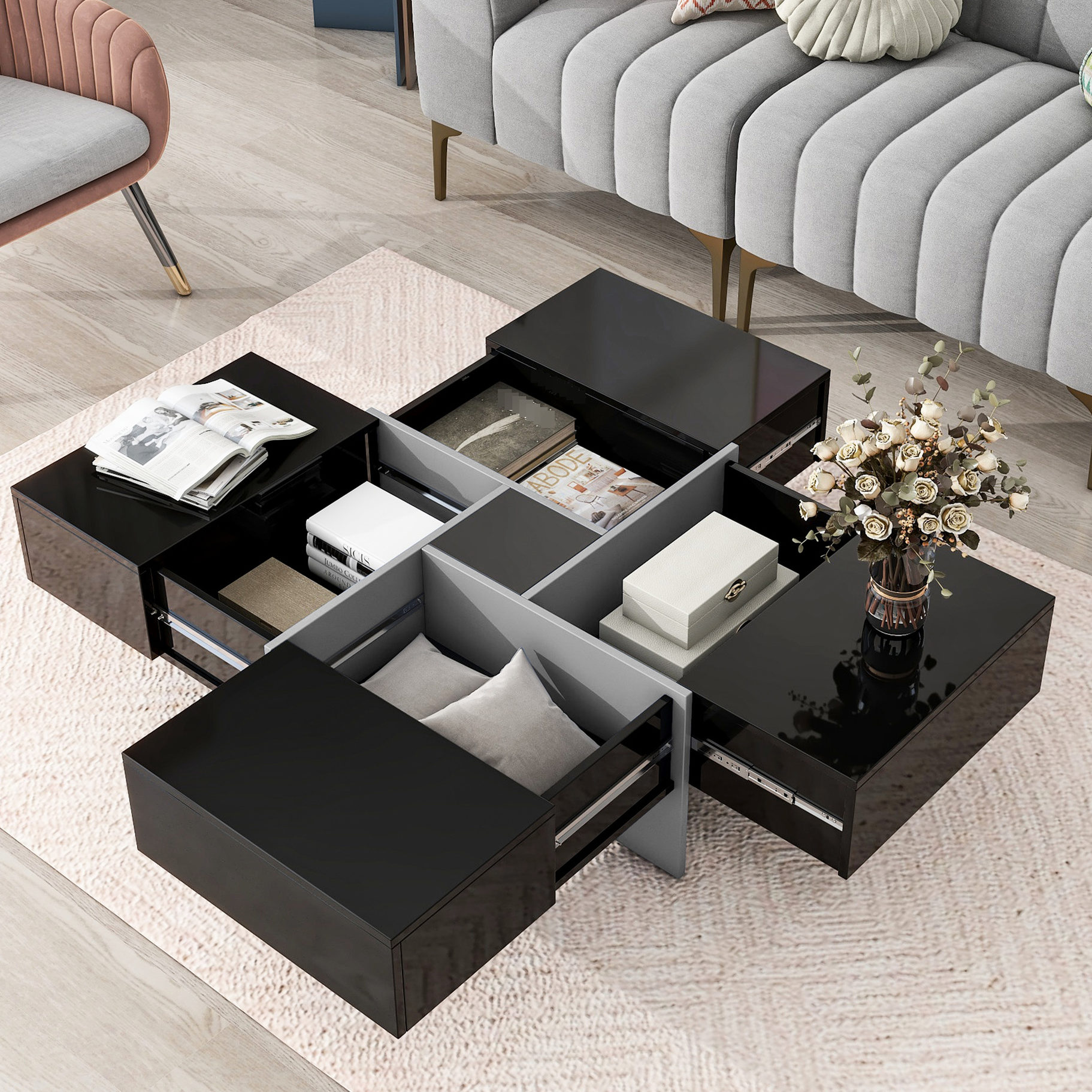 Creative Sliding Design / Casual Living Room Use / Smooth Sliding Rails ...
