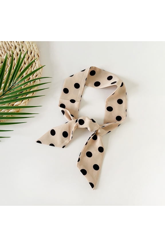 Creative Small Dot Pattern Bag Handbag Handle Ribbon Scarf Hair Head Band Neck Neckerchief Scarf Fashion Gifts Khaki One Size