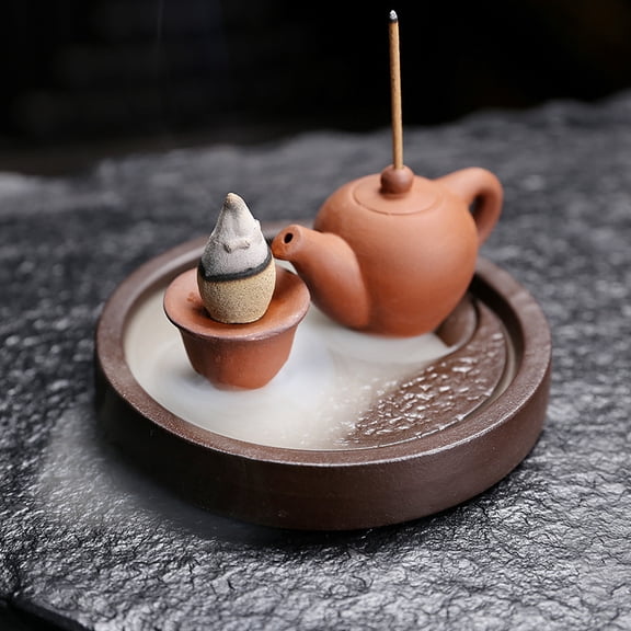 Creative Small Teapot Flow Smoke Backflow Incense Burner Home Tea Room Aromatherapy Burner Stick Crafts