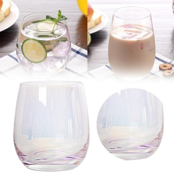 Creative Smoothie Glass Juice Glass Milk Glass Ion Plating Glass Transparent Pot Bellied Oval Shaped Cup./ Colorful Big Belly Oval Egg-Shaped Cup