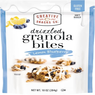 Creative Snacks Gluten Free Lemon Blueberry Drizzle Granola Bites, 10 oz Bag