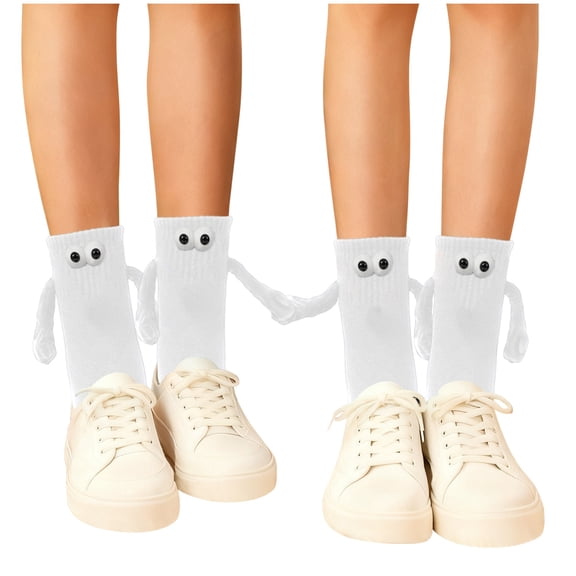 Creative Socks Cute Long Socks Hand In Hand Magnetic Christmas Socks Sweat-absorbing Sports Socks