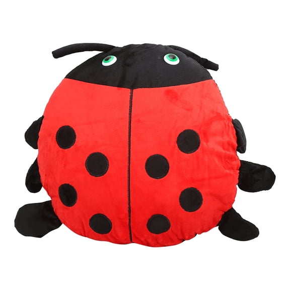 Creative Sofa Throw Pillow Soft Plush Cartoon Ladybird Beetle Cushion Home Decoration(Red)