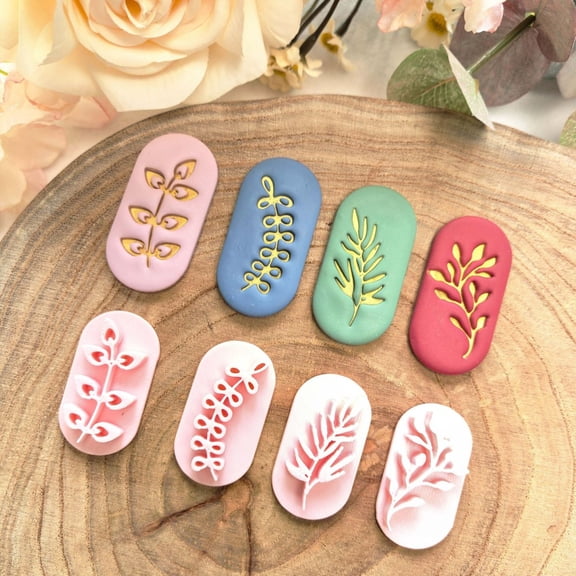 Creative Soft Clay Mold Set - 4 Pressed Leaf Molds for DIY Crafts and Art Projects
