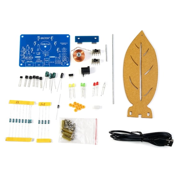 Creative Soldering Educational Kit DIY Electromagnetic Swing with LED Lighting