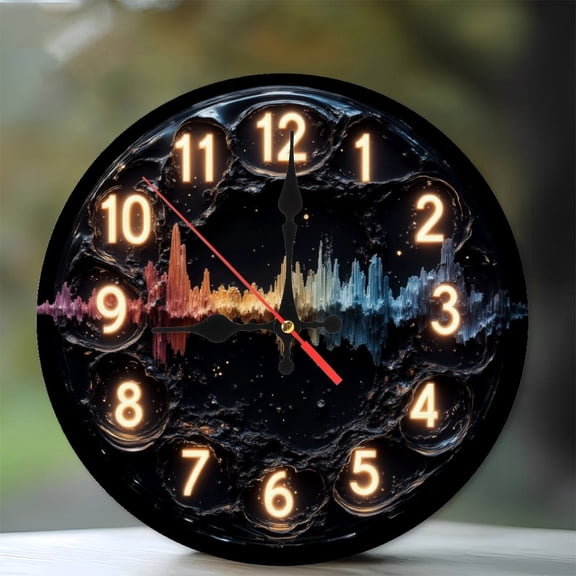 Creative Sound Clock 10-Inch Silent Wooden Wall Clock, Battery Operated (AA Batteries Not Included), Artistic Home Decor