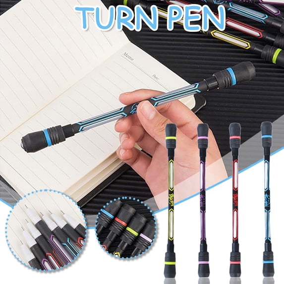 Creative Spinning Pen for Students Gaming Rotating Pen, Non-slip Coated Erasable Blue Ink Pen, Professional Rolling Finger Pen for Beginner Practice & Stress Relief Toy Gift