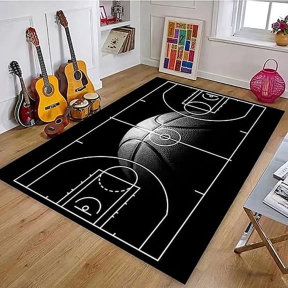Creative Sports Area Rug for Living Room Personalized Healthy Exercise Carpets Fantastic Basketball Enthusiast Rug Home r