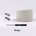 thumbnail image 1 of Creative Sports Kids Adult Unisex Elastic Lazy Laces Strings Quick No Tie Shoe laces Magnetic 1Second Locking ShoeLaces Flat Sneakers BEIGE, 1 of 8