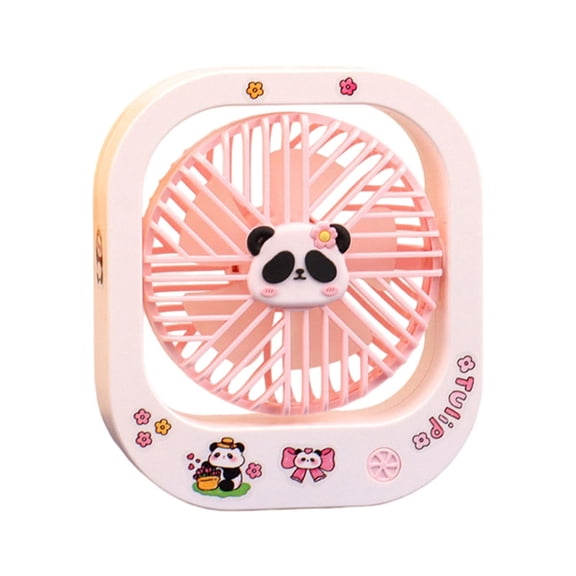 Creative Square Table Fan Fun Cartoon Pattern Quiet 3 Adjustable Speeds Perfect for Students and Professional Present