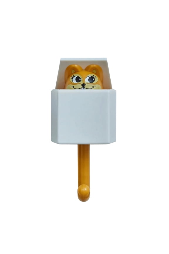Creative Squirrel Cute Pet Key Holder Wall Mount, Keychain -Hooks,siding Hooks,Hook For Coat, Scarf, Hat, Towel, Bag, Utility Hook(One Size,Yellow)
