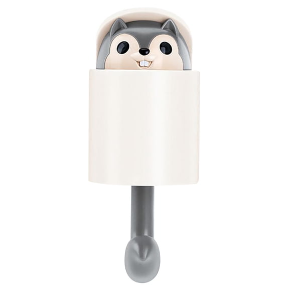 Creative Squirrel Cute Pet Key Holder wall Mount, Keychain Command Hooks,siding Hooks,Hook for Coat, Scarf, Hat, Towel, Bag Gray
