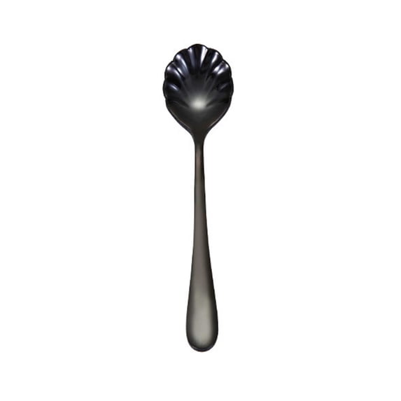 Creative Stainless Steel Shell Shaped Mixing Tea Spoons, Versatile Stainless Steel Mixing Spoons - Ideal for Cooking, Serving, Stirring Coffee, Tea, Sugar, Desserts, and Cakes(Black,5.2x1.18")