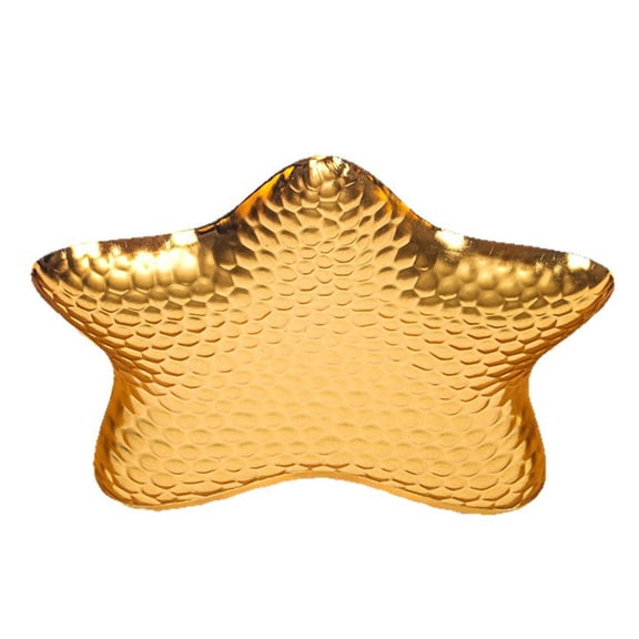 Creative Star-Shaped Metal Dessert Tray Small Appetizer Plate for Cake Fruit Snacks Multi-functional Retro Dinnerware for Party Picnic