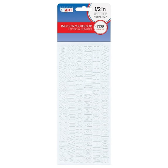 Creative Start Self-Adhesive 1/2"H Letters Numbers and Characters White 4152 Count 4 Pack